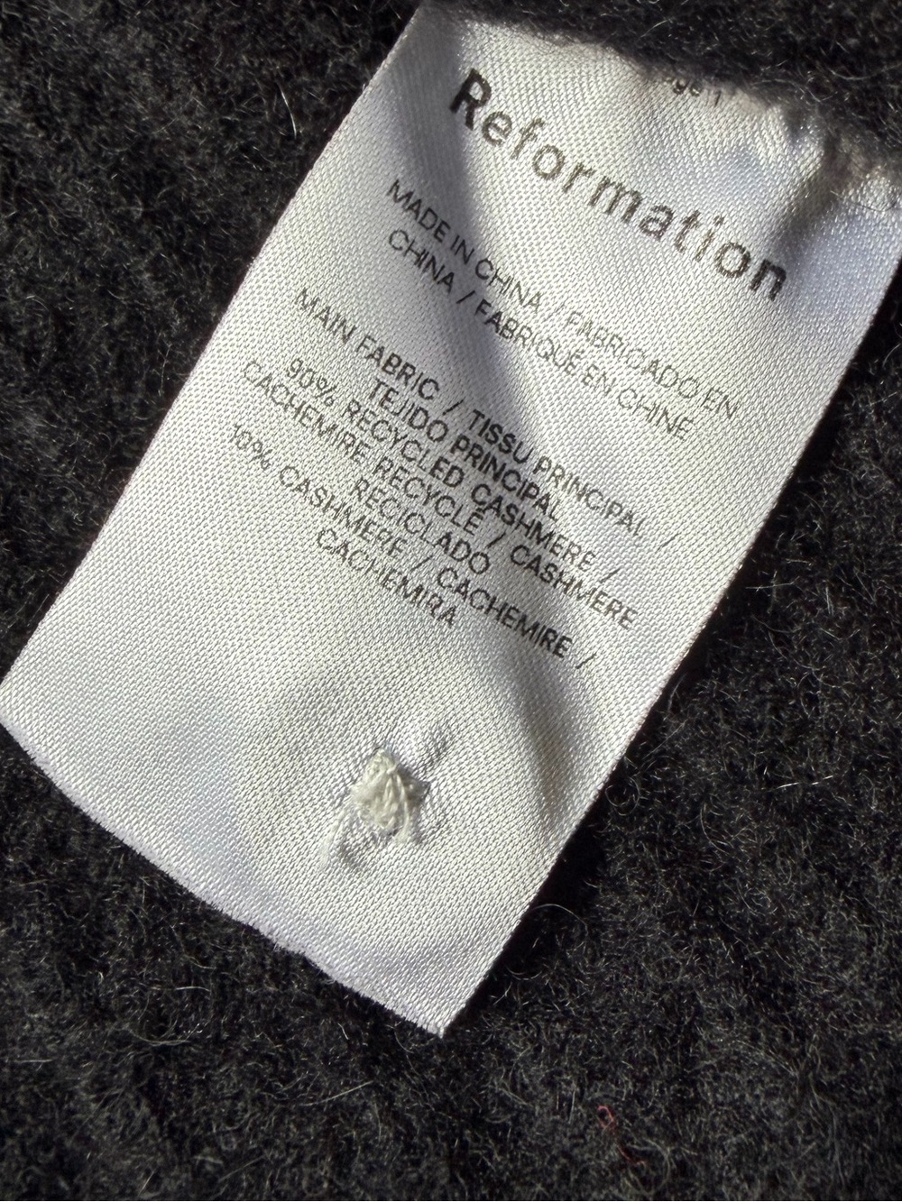 Reformation Guista Cropped Cashmere Cardigan Size Small Black Cableknit Sweater - Picture 8 of 8